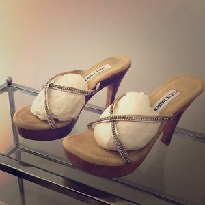 Steve Madden Gold  Rhinestone Heels 8